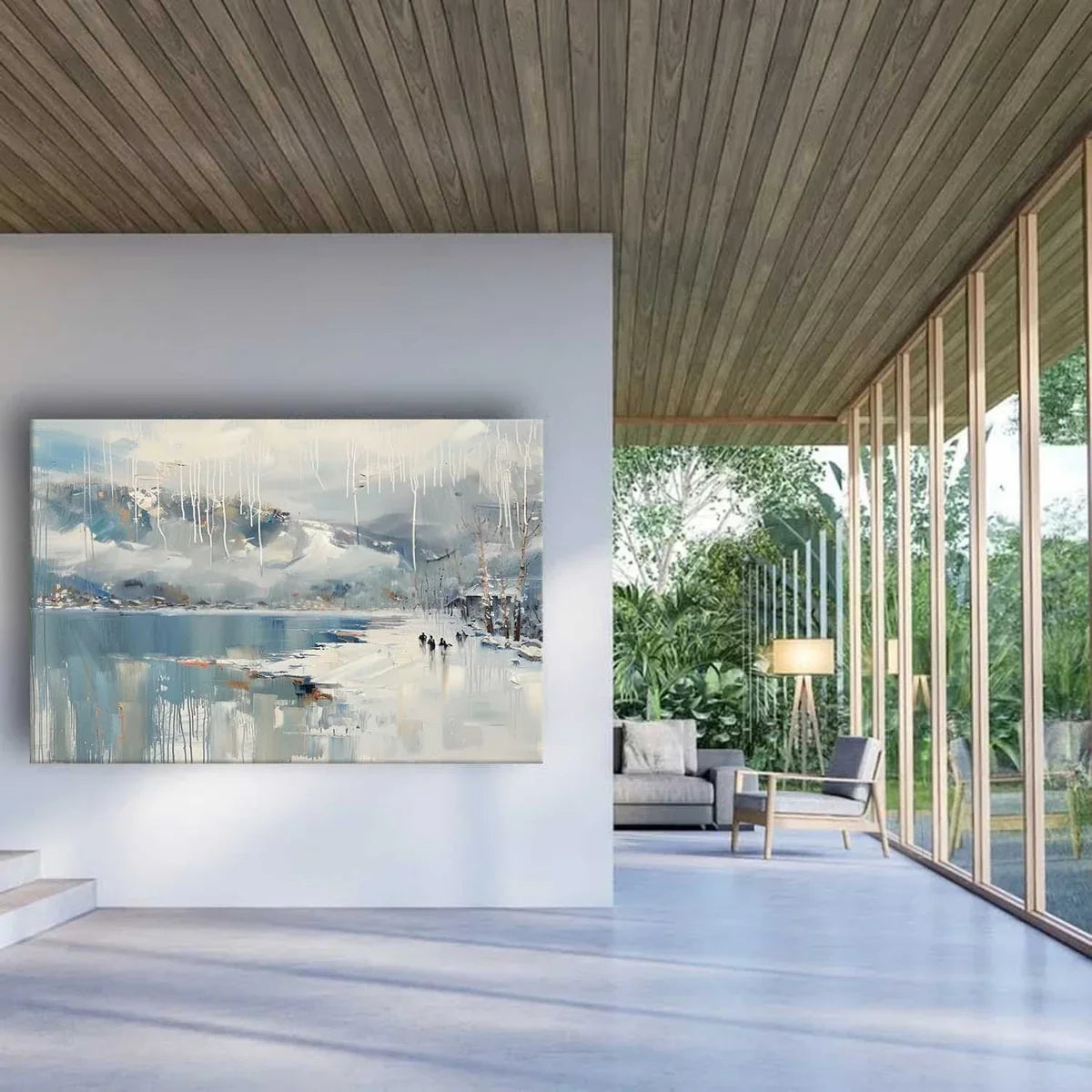 Wall Art Horizontal Winter Lakeside