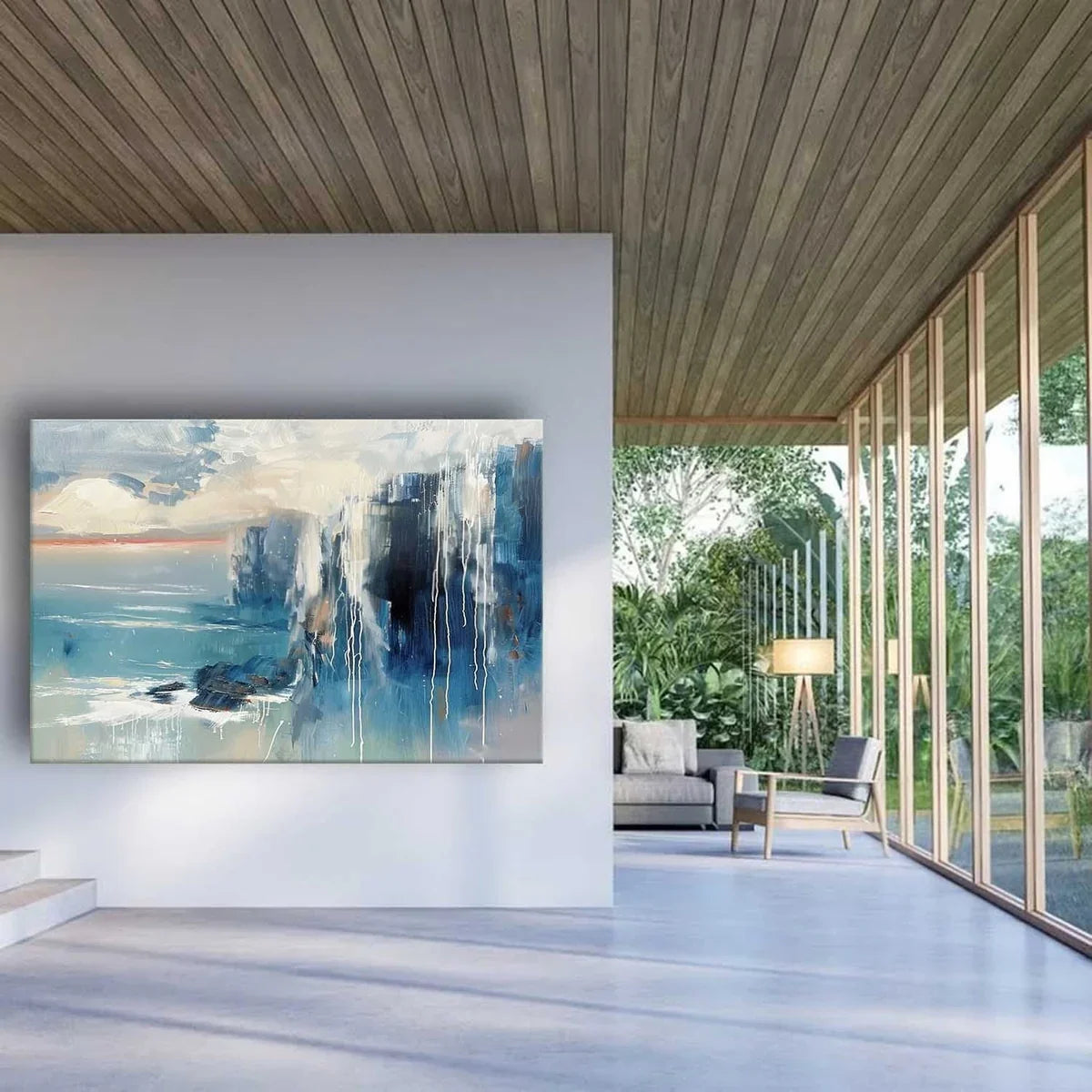 Wall Art Horizontal Abstract Coastal Cliff
