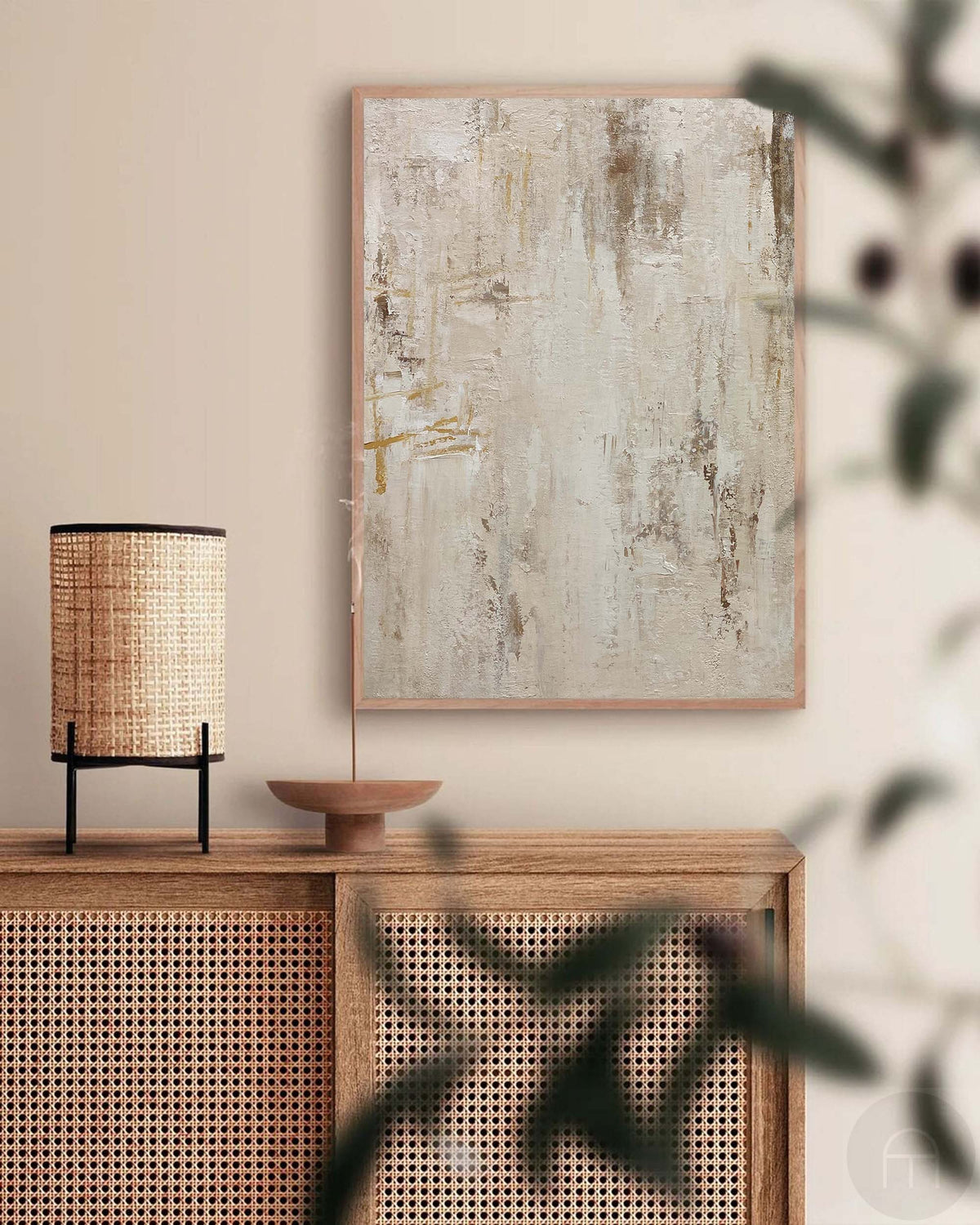 Earthy Minimalist Abstract Painting Vertical