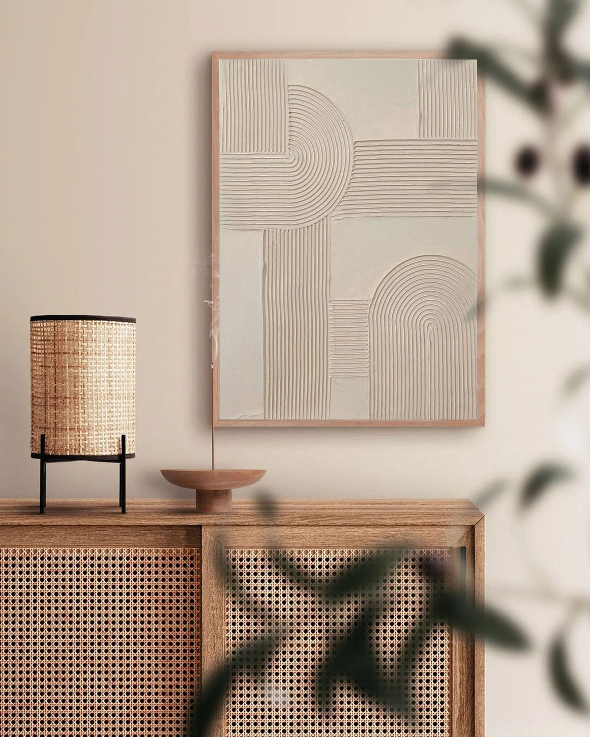 Beige Minimalist Abstract Painting