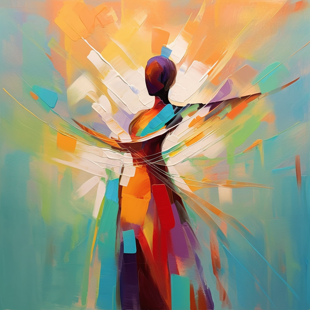 Wall Art Square Abstract Dancer Vibrant