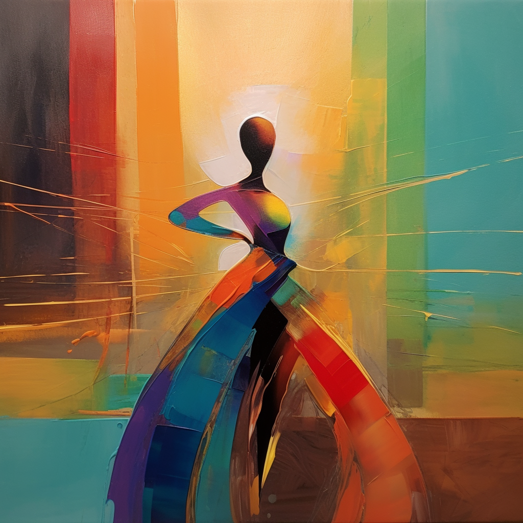 Rainbow Dancer Abstract Figure Painting