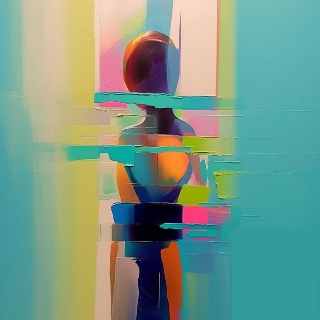 Wall Art Vertical Abstract Fragmented Figure