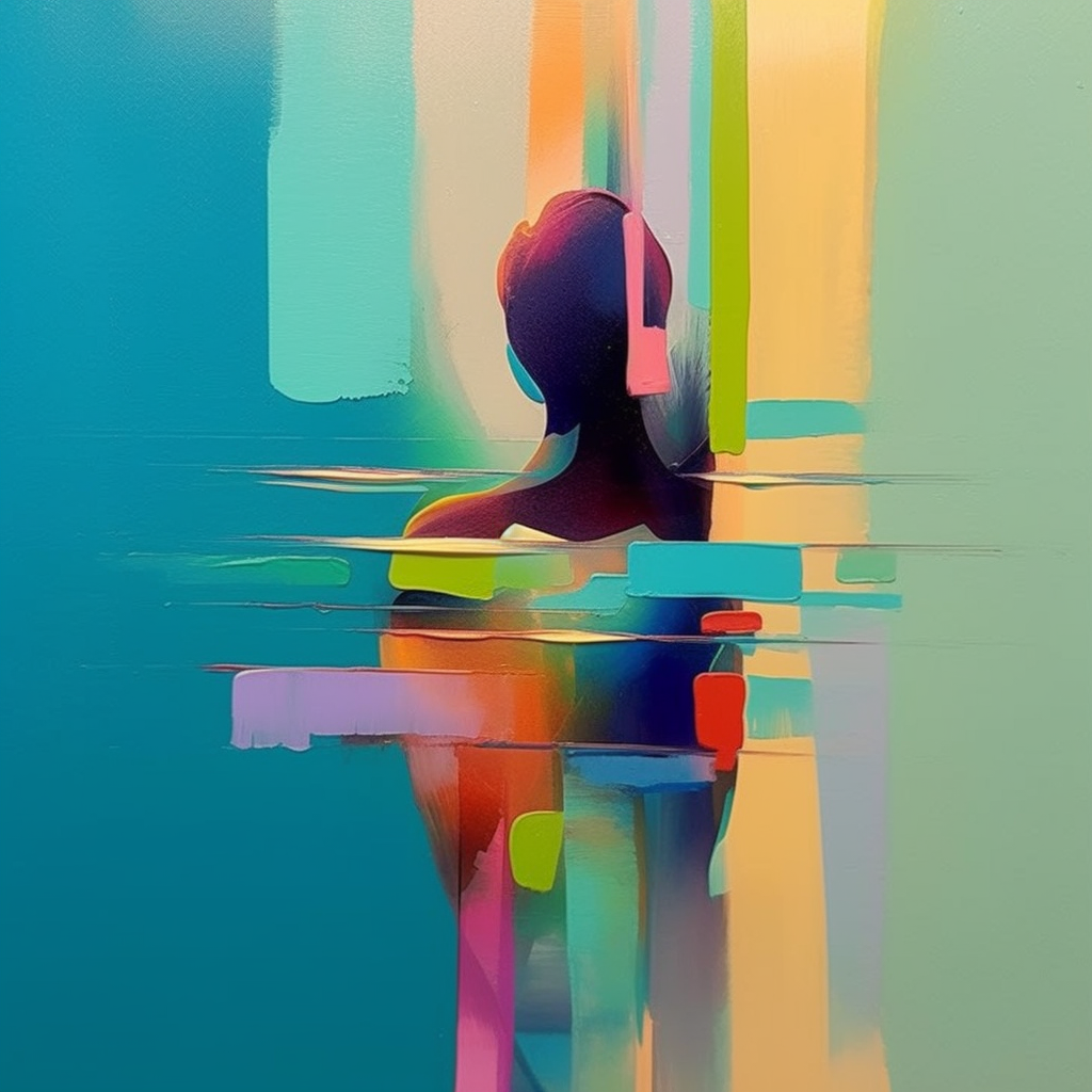 Palette Swimmer Vibrant Color Block Wall Art