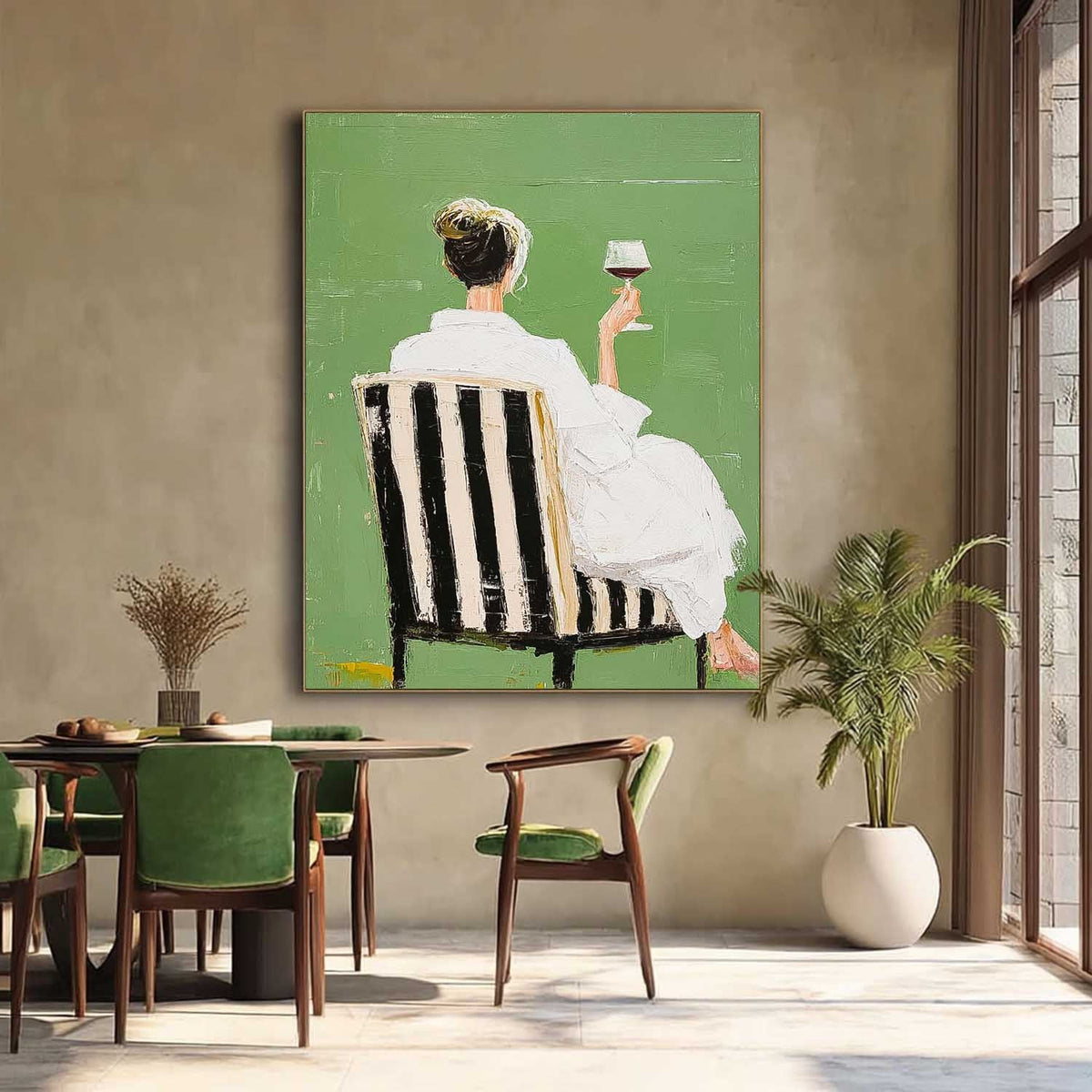 Evening Sip Figurative Woman Oil Painting