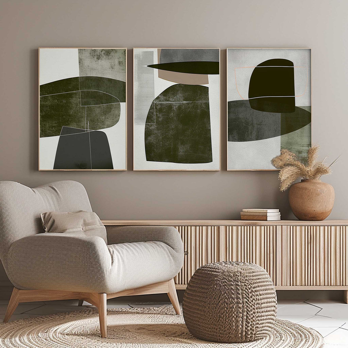 Wall Art Abstract Geometric Elegant Raw