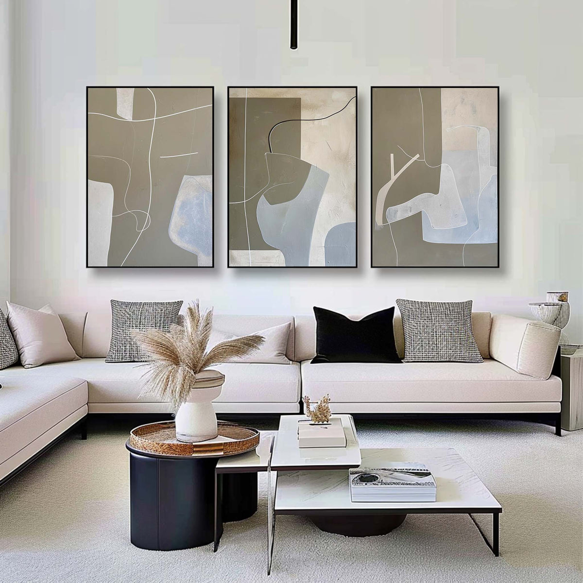 Abstract 3-Piece Minimalist Abstract Painting