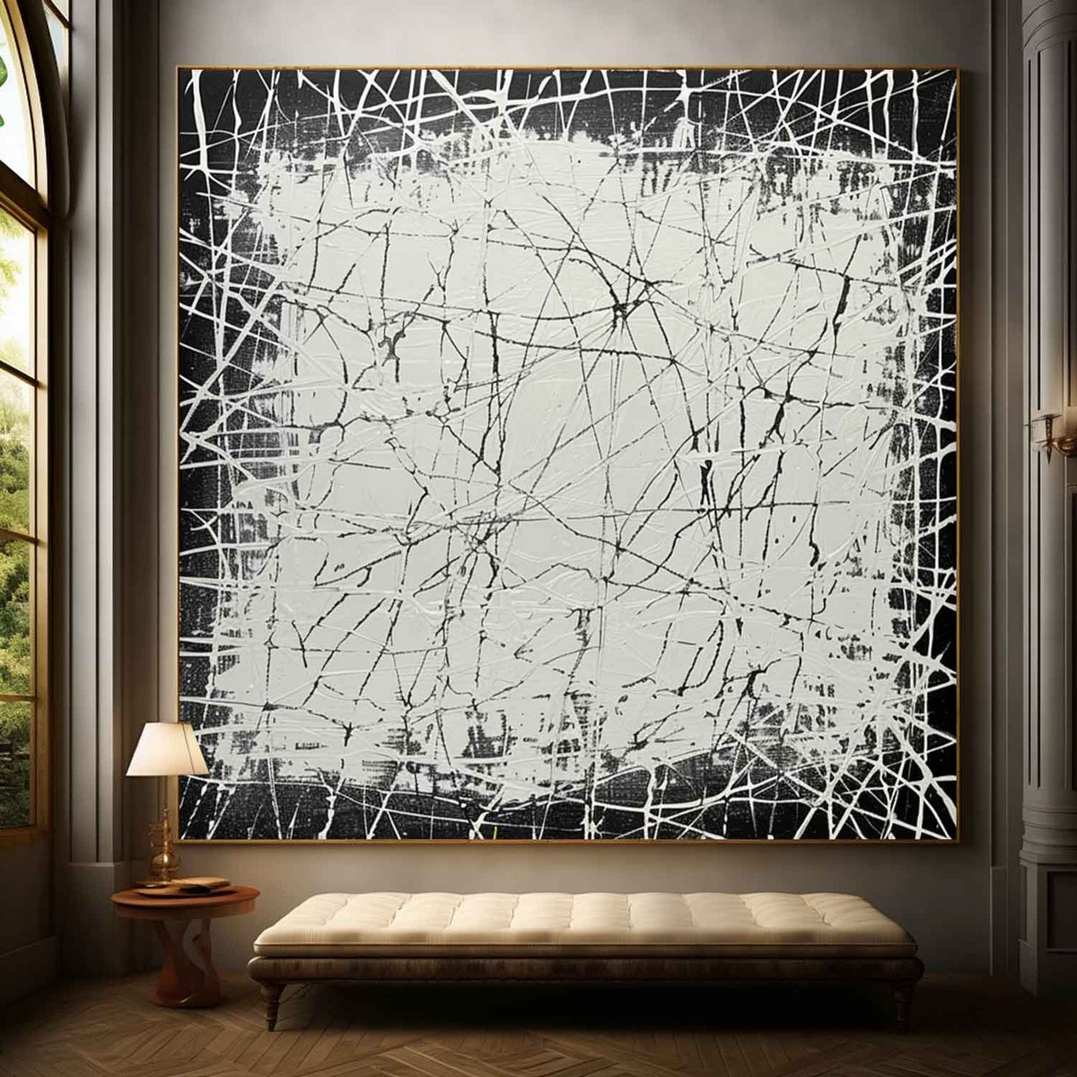 Wall Art Dynamic Overlapping Linear Abstract