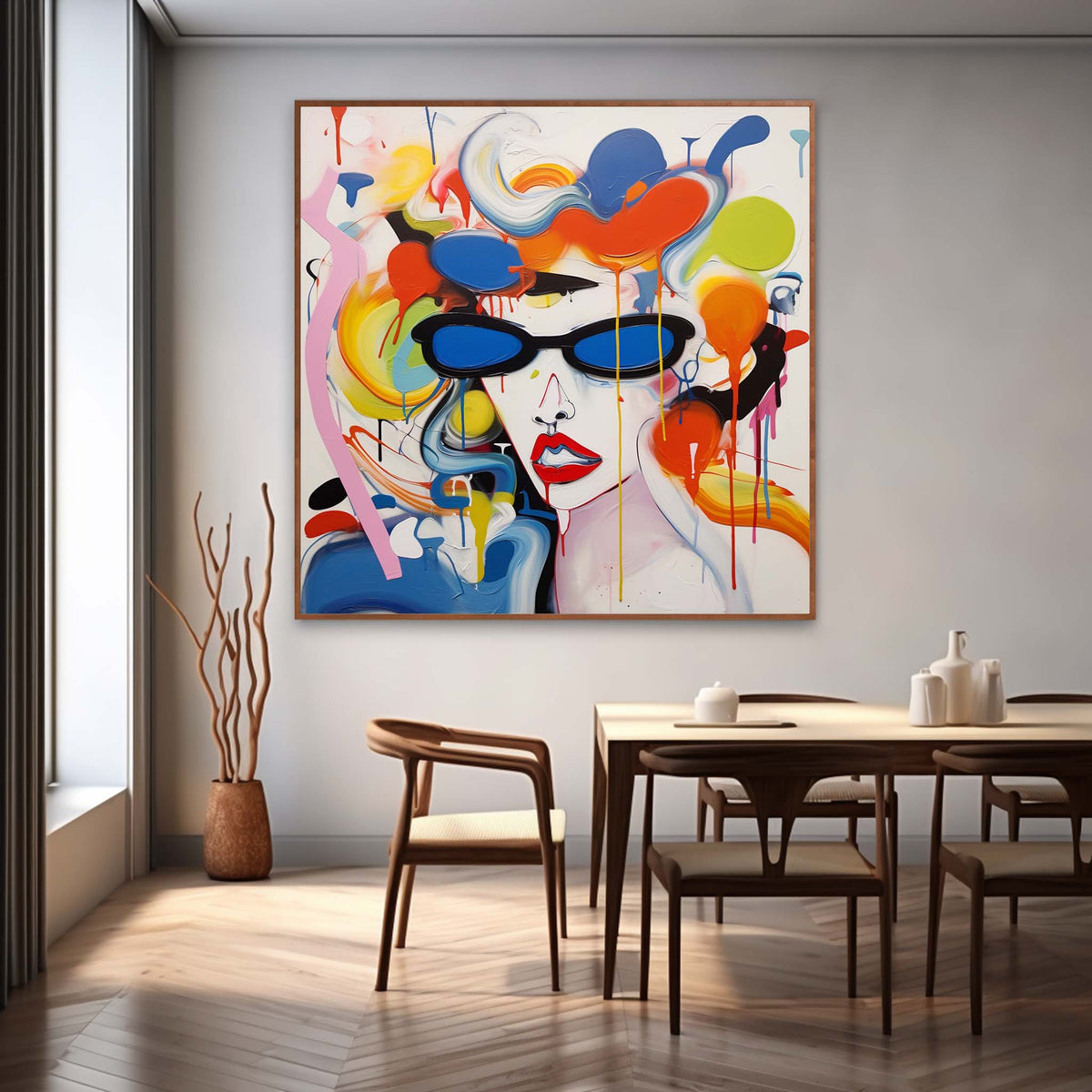 Pop Art Abstract Woman Portrait Painting