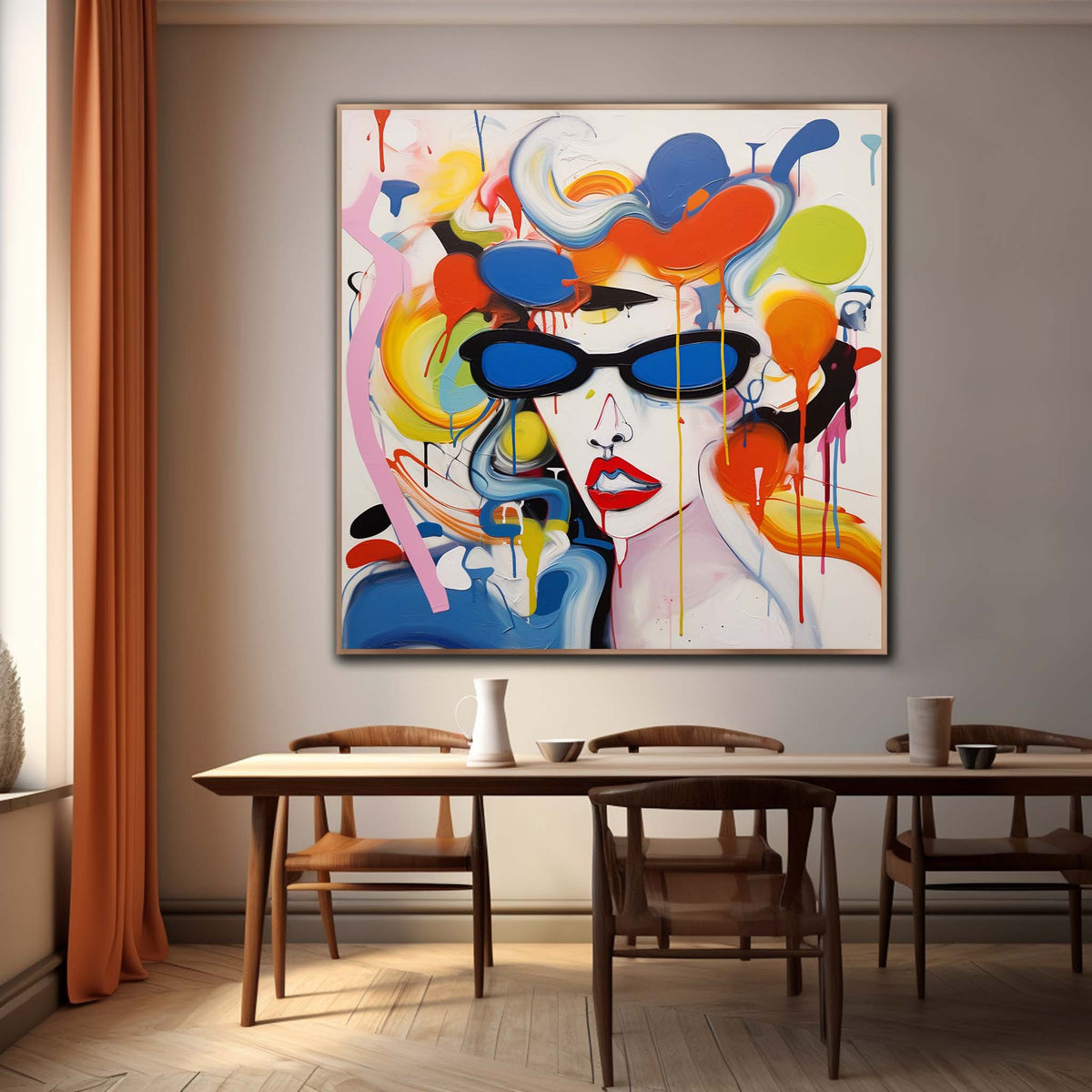 Pop Art Abstract Woman Portrait Painting