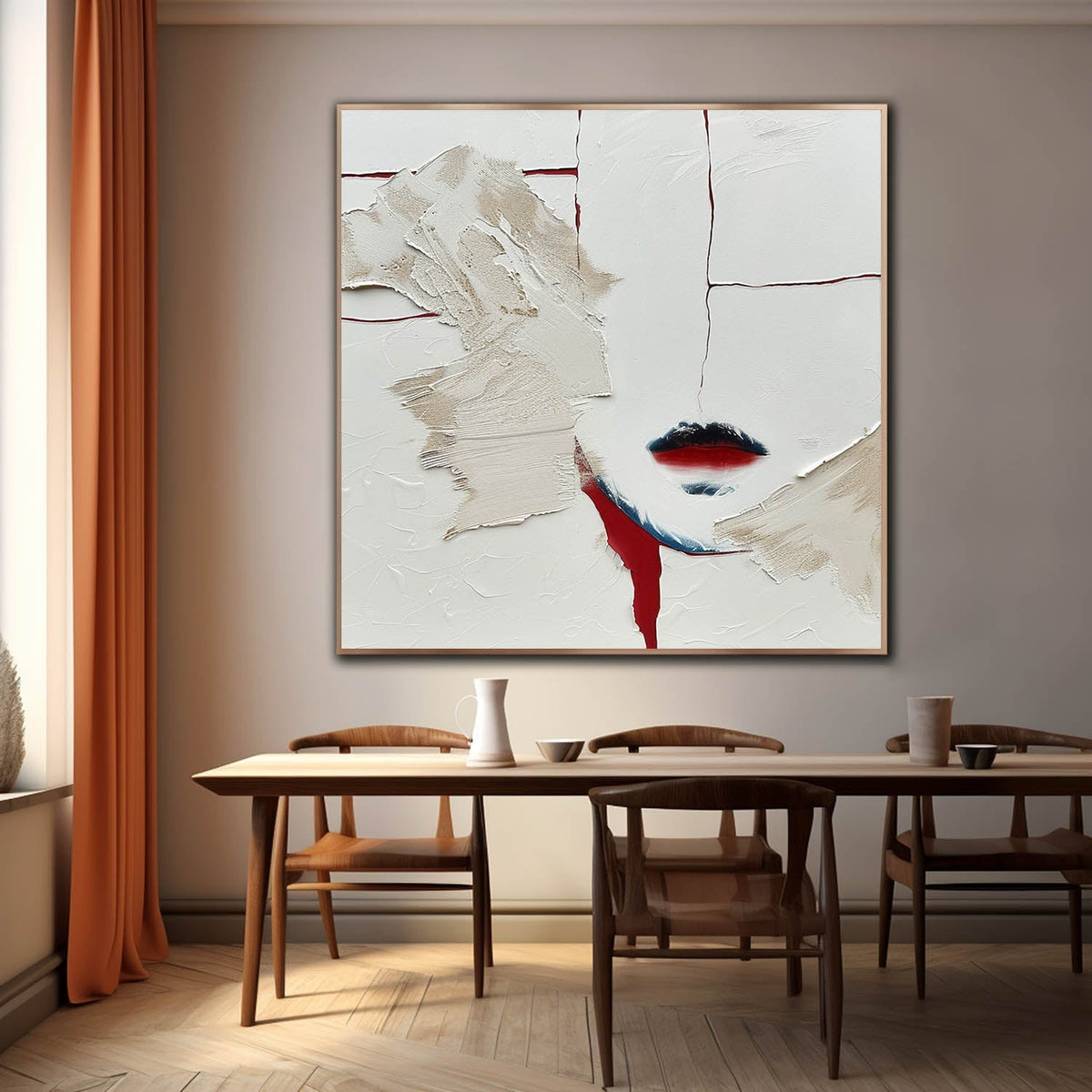 Minimalist Abstract Face Impasto Painting
