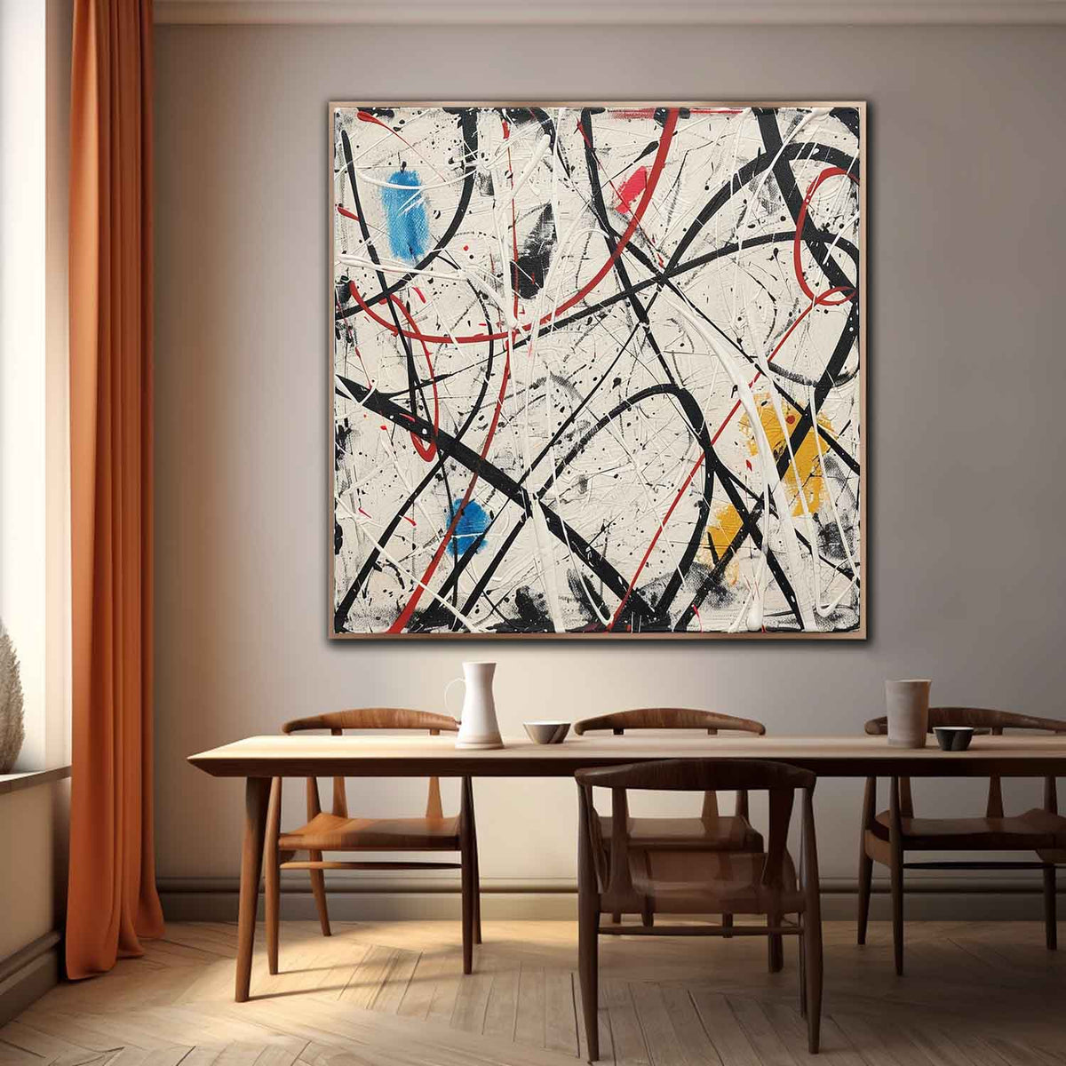 Wall Art Abstract Expressionist Chaotic Hand Drawn