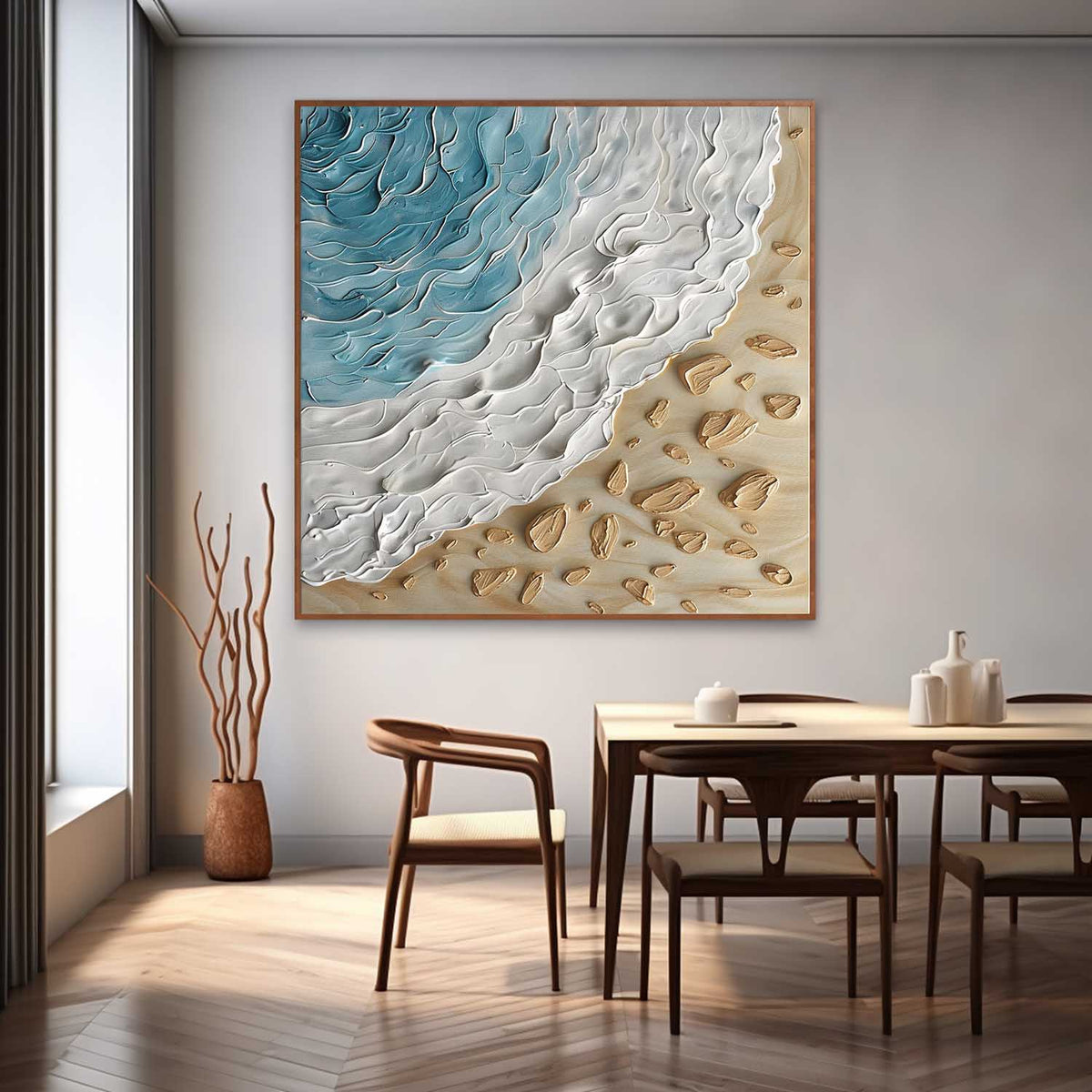 Plaster Art Texture 3D Beach Wave Seascape Painting