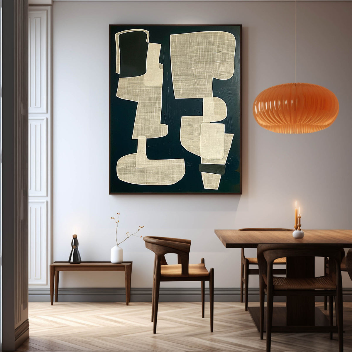 Mid-Century Abstract Shapes Painting