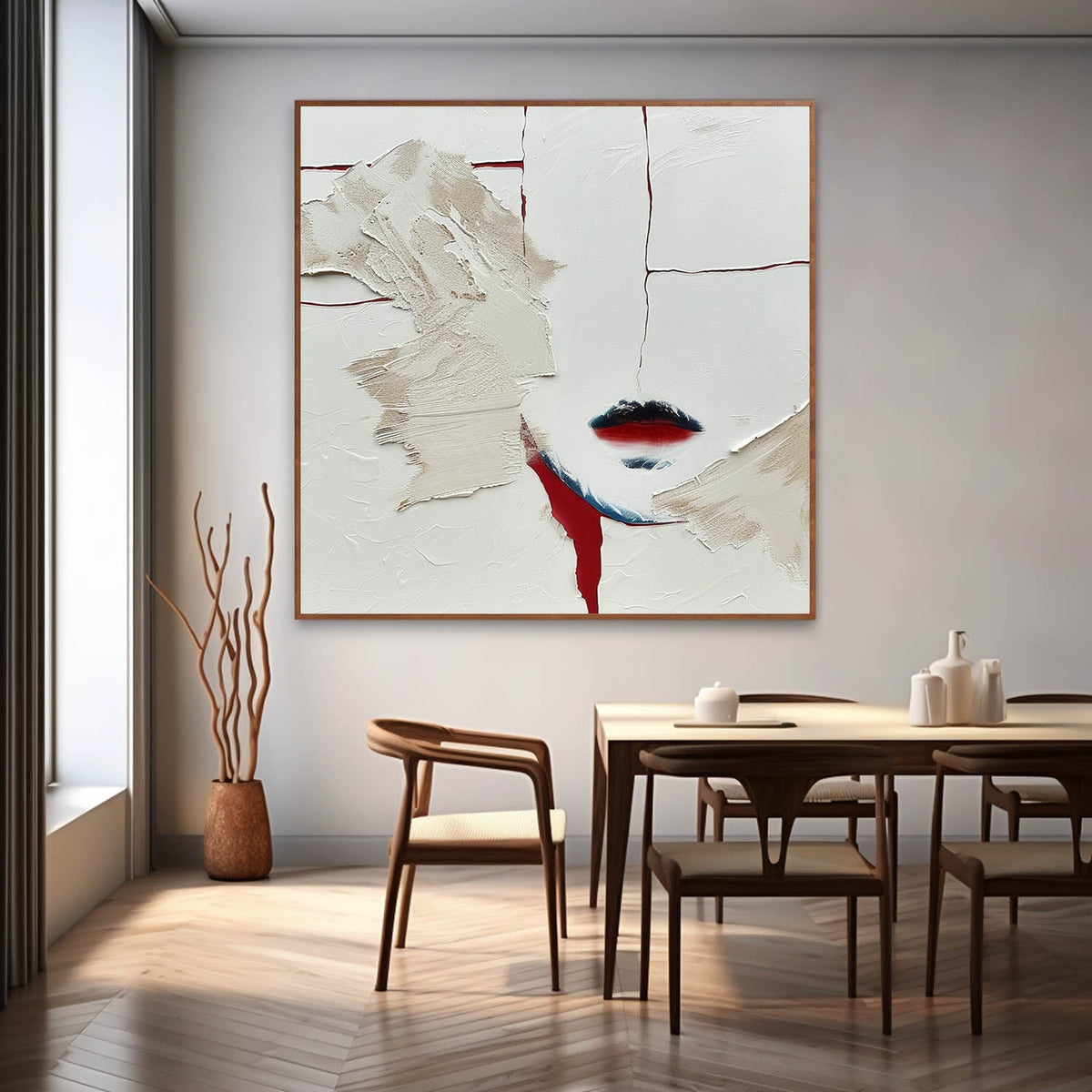 Minimalist Abstract Face Impasto Painting