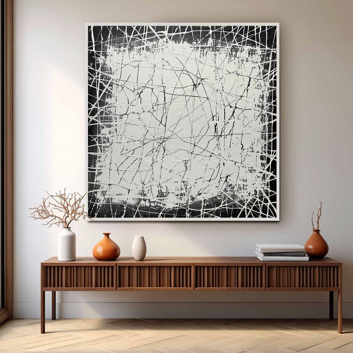 Wall Art Dynamic Overlapping Linear Abstract