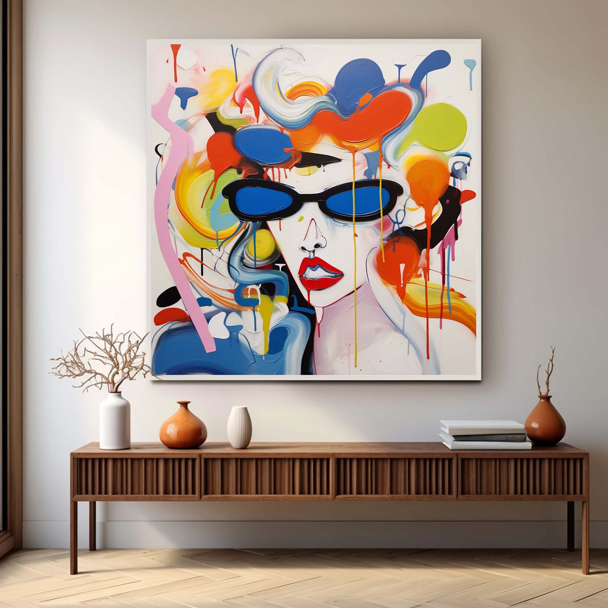 Pop Art Abstract Woman Portrait Painting
