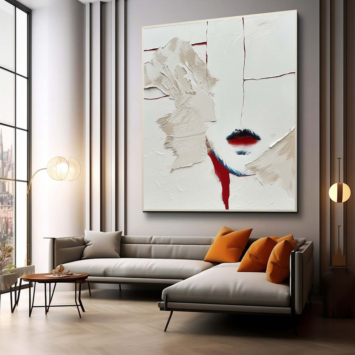 Minimalist Abstract Face Impasto Painting