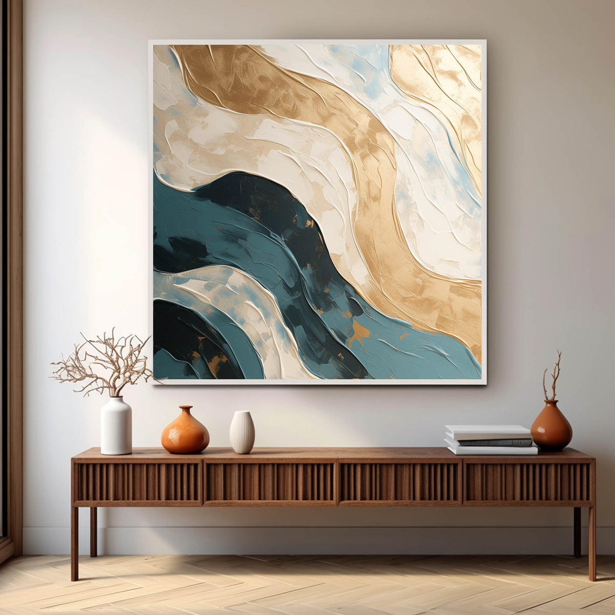 Wall Art Plaster Green Contemporary Modern