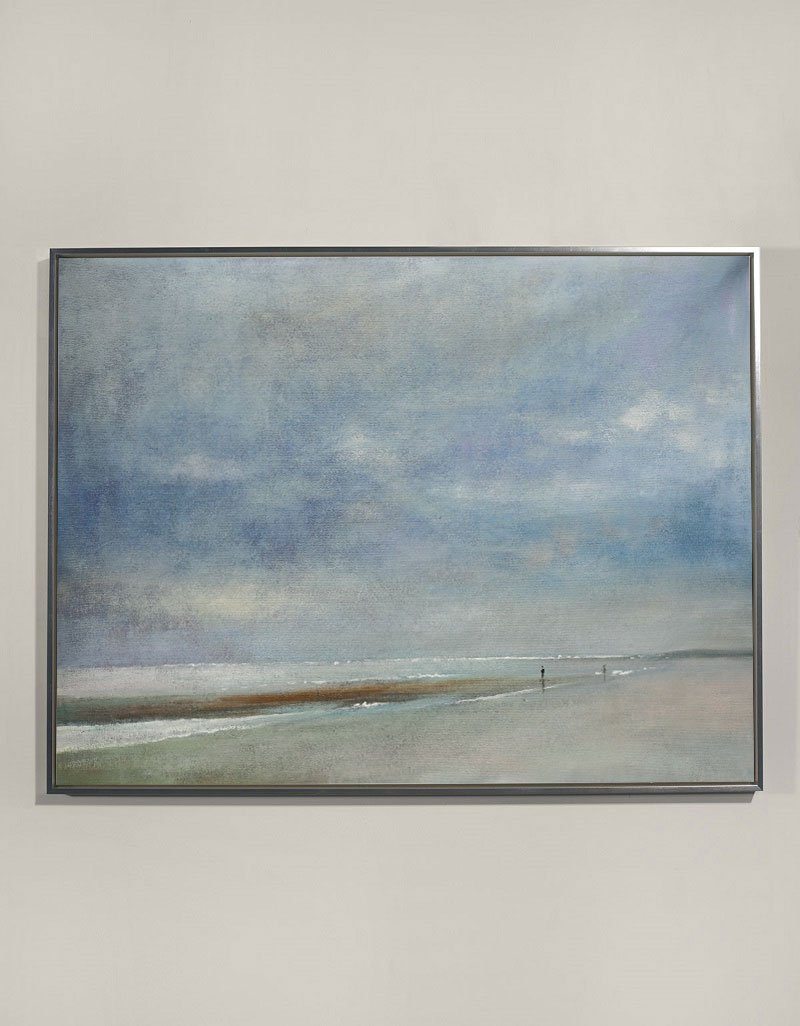 Misty Coastal Walk Abstract Painting Horizontal