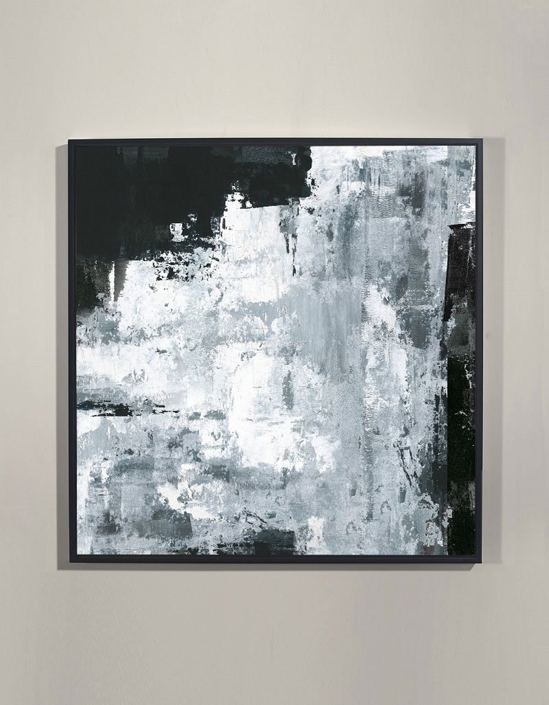 Monochromatic Grey Abstract Painting