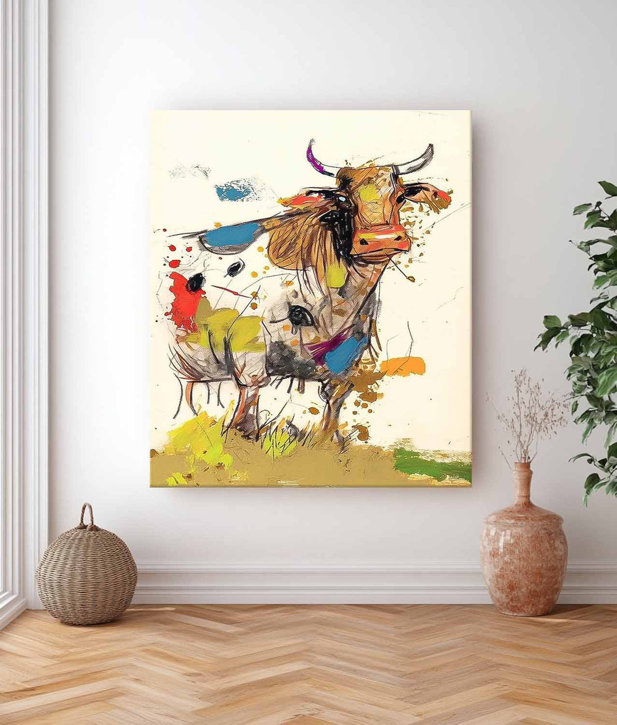 Wall Art Animal Maximalist Farm Cow