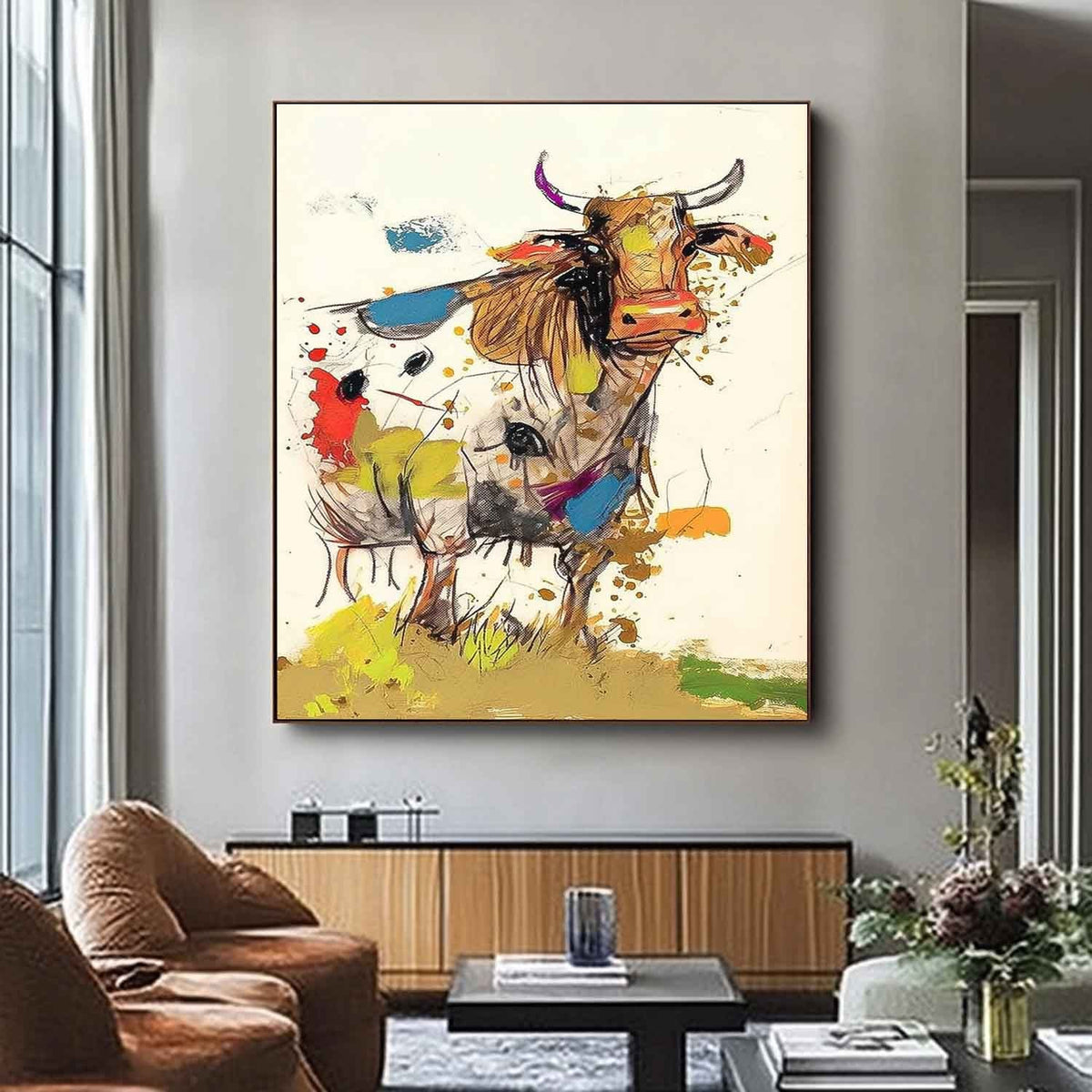 Wall Art Animal Maximalist Farm Cow