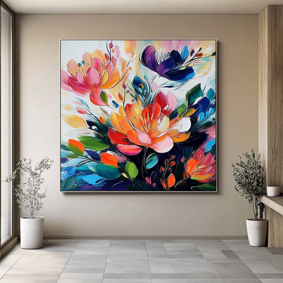 Peony Floral Bouquet Oil Painting