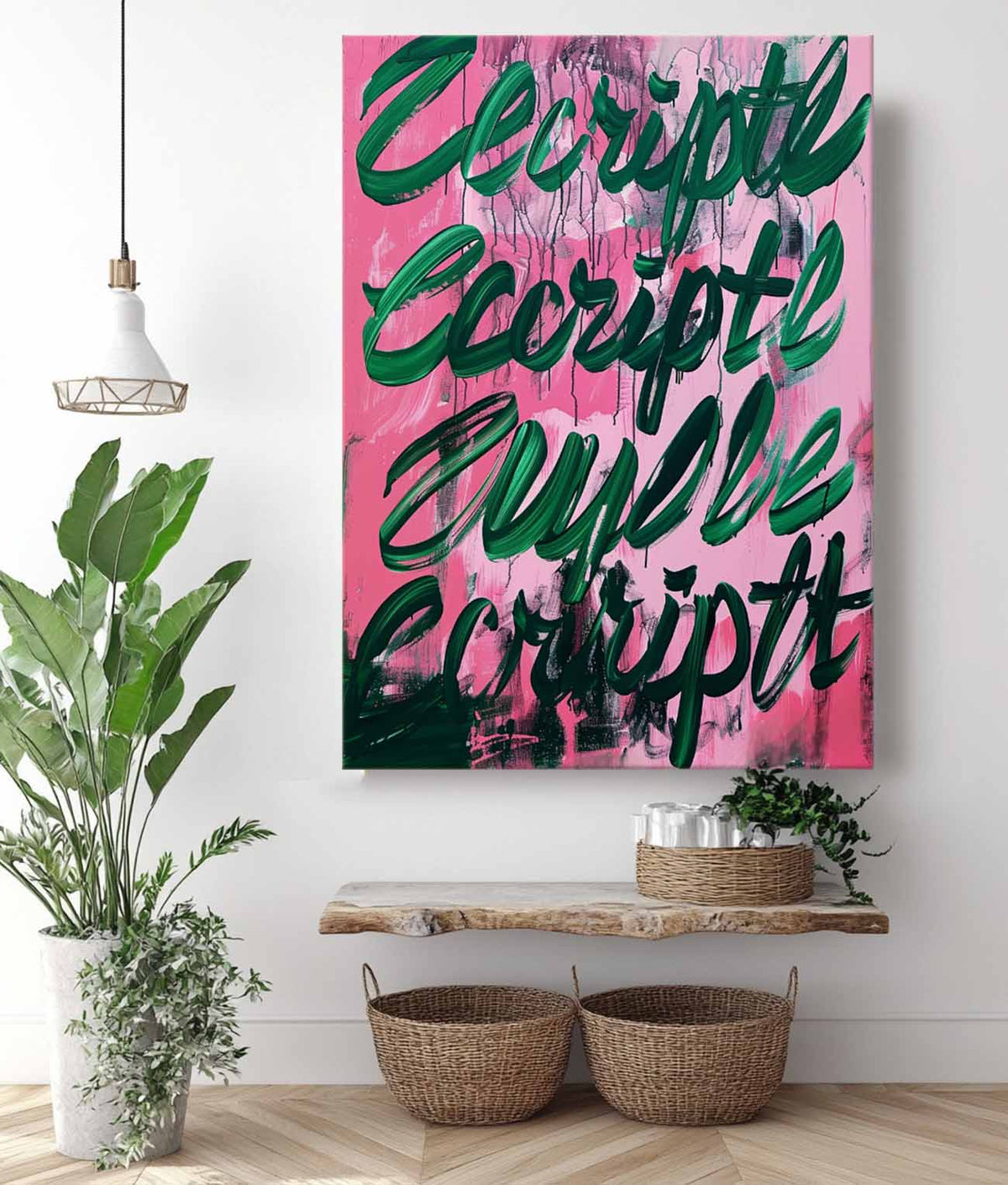 Bold Graffiti Style Abstract Oil Painting