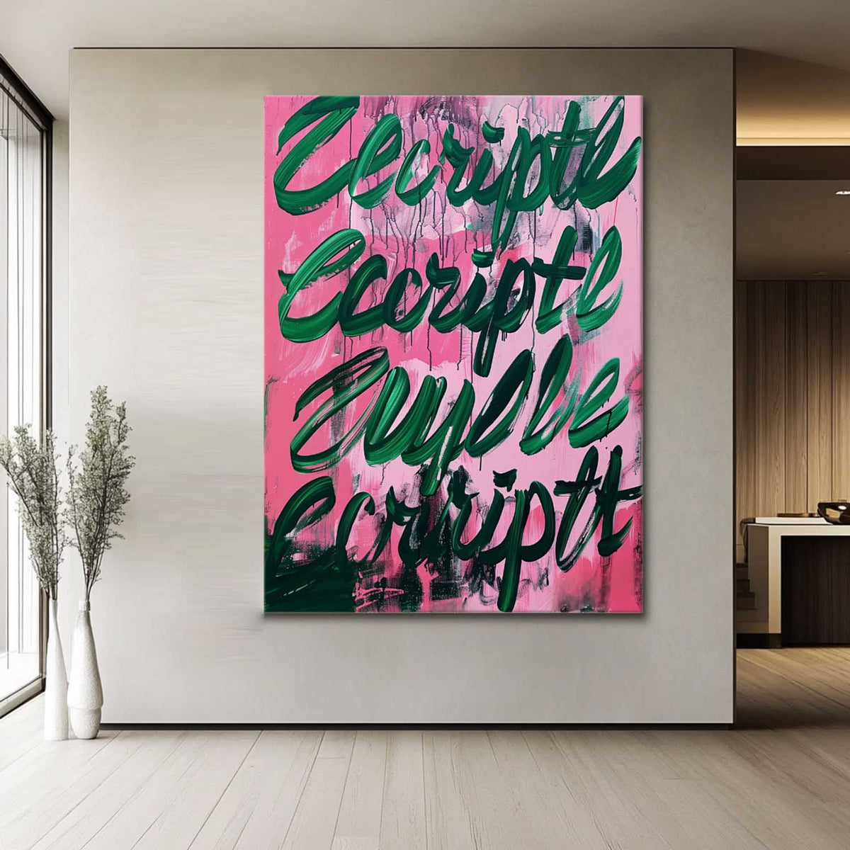 Bold Graffiti Style Abstract Oil Painting
