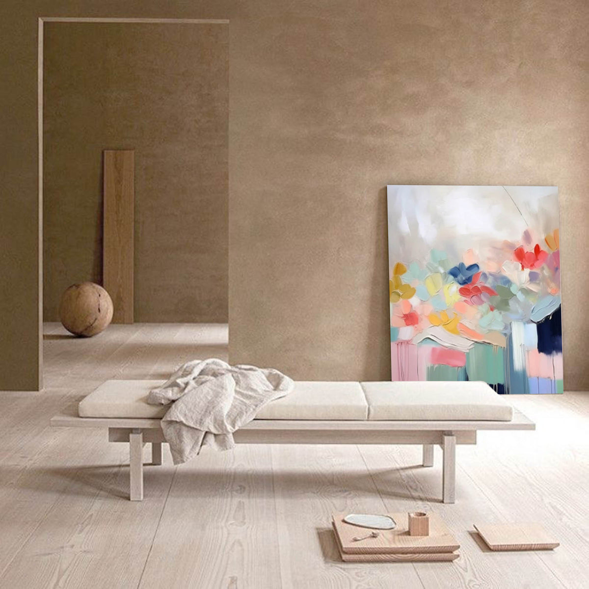 Whimsical Floral Oil Painting Soft Pastel