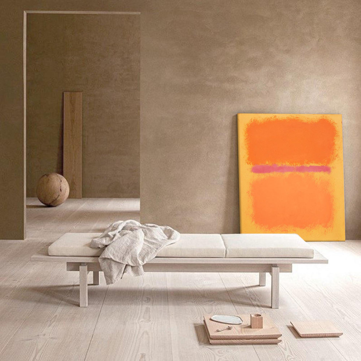 Mark Rothko Style Color Field Painting Orange Pink