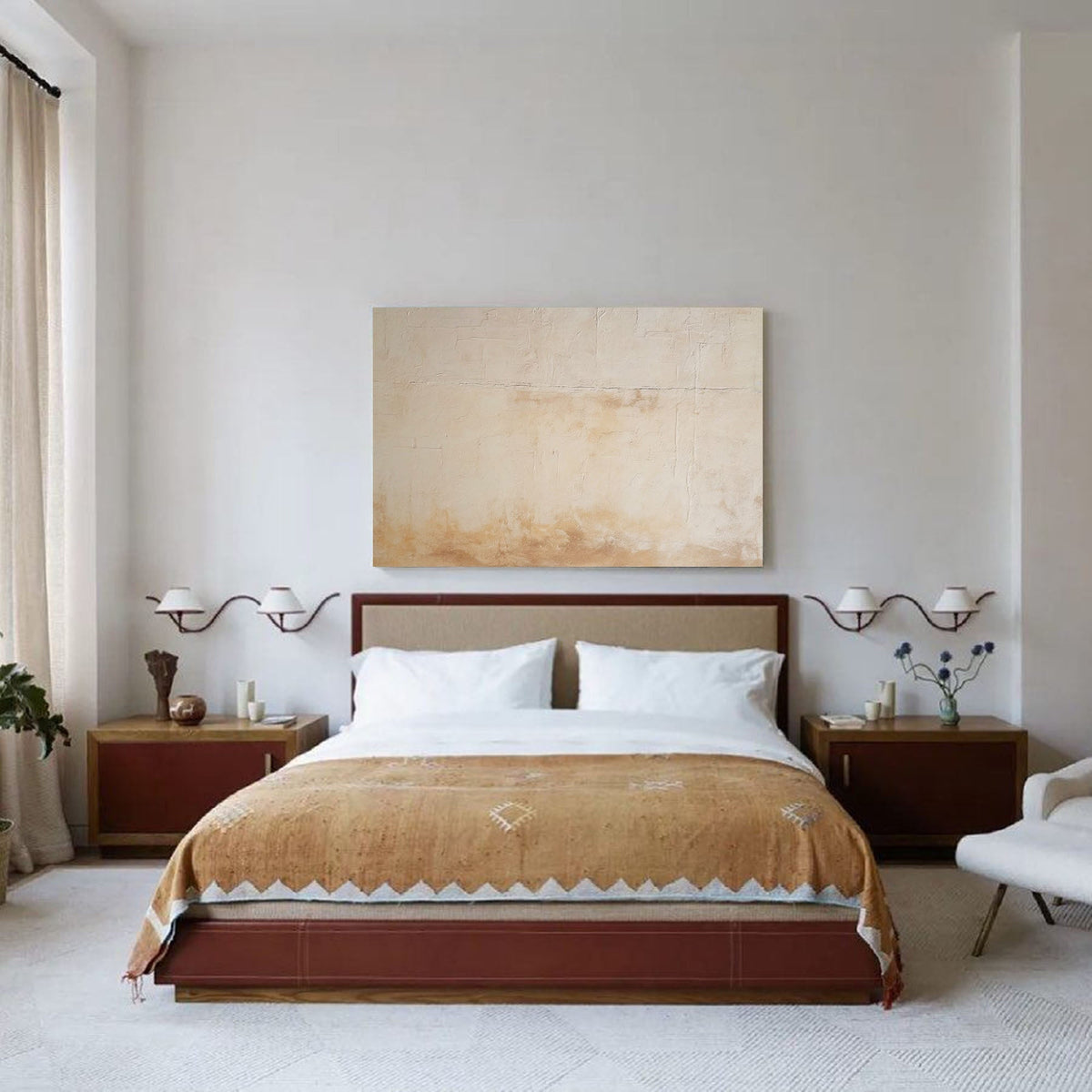 Minimalist Textured Wall Art Warm Neutrals