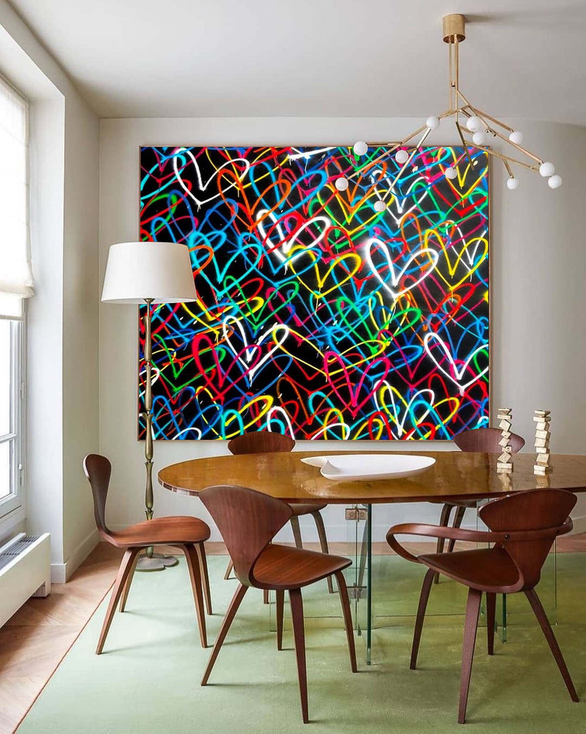 Wall Art Pop Art Rainbow Love Hearts