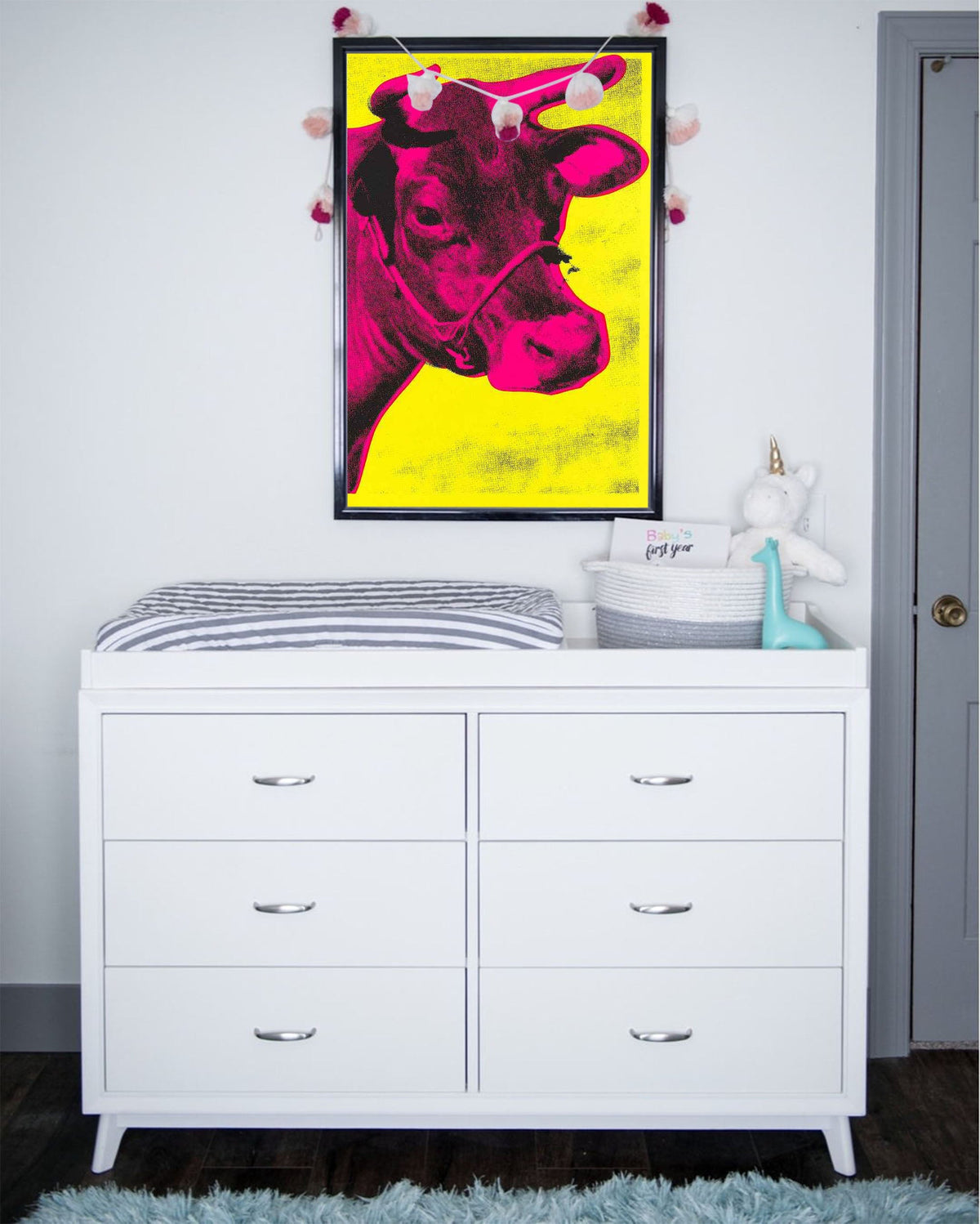 Andy Warhol Pink Cow Pop Art Oil Painting