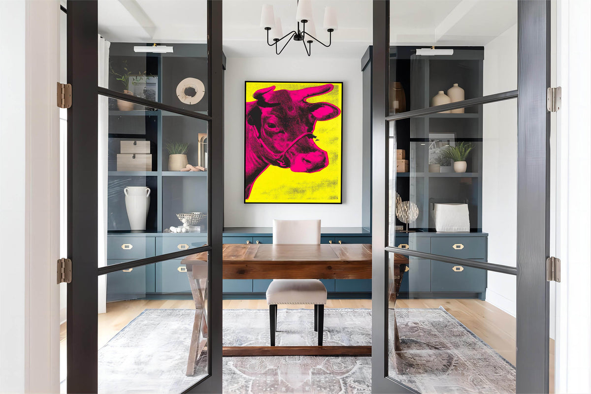 Andy Warhol Pink Cow Pop Art Oil Painting