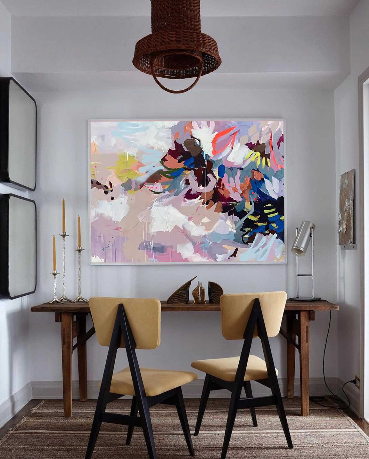 Contemporary Floral Painting Soft Pastel Bold