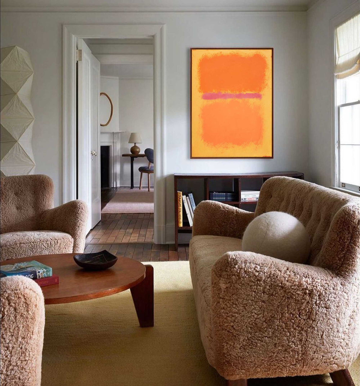 Mark Rothko Style Color Field Painting Orange Pink