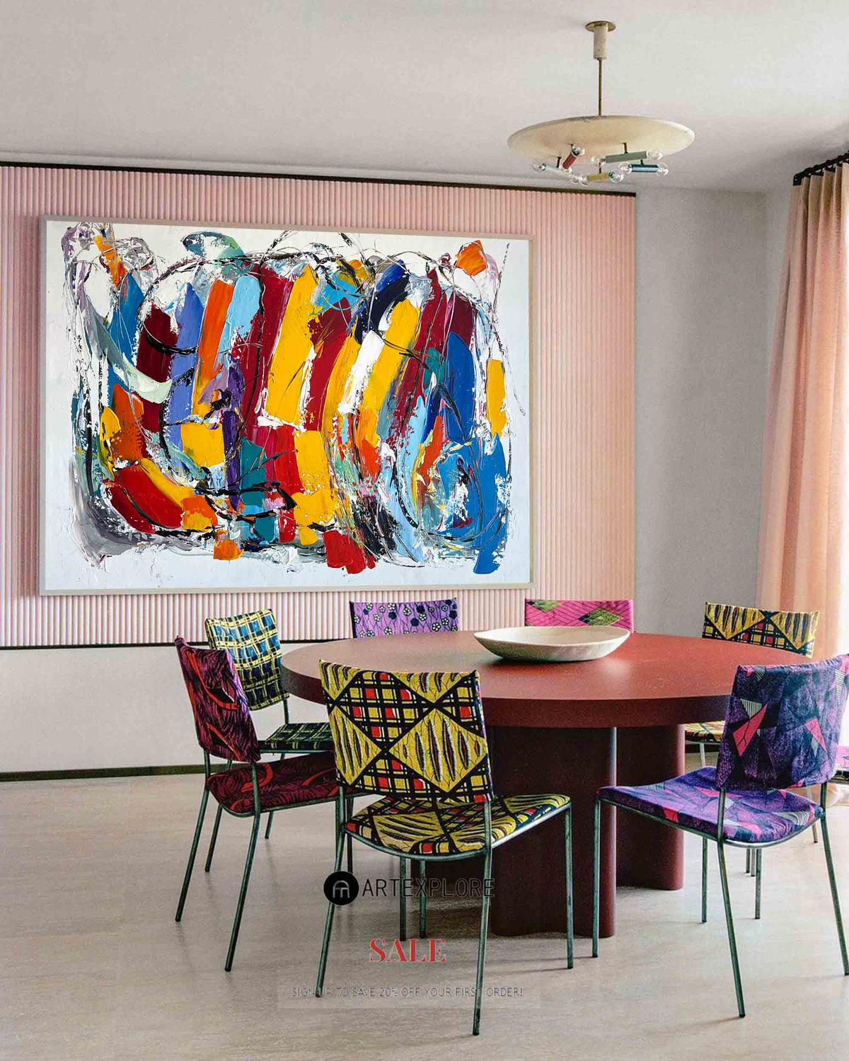 Vibrant Abstract Expressionist Oil Painting