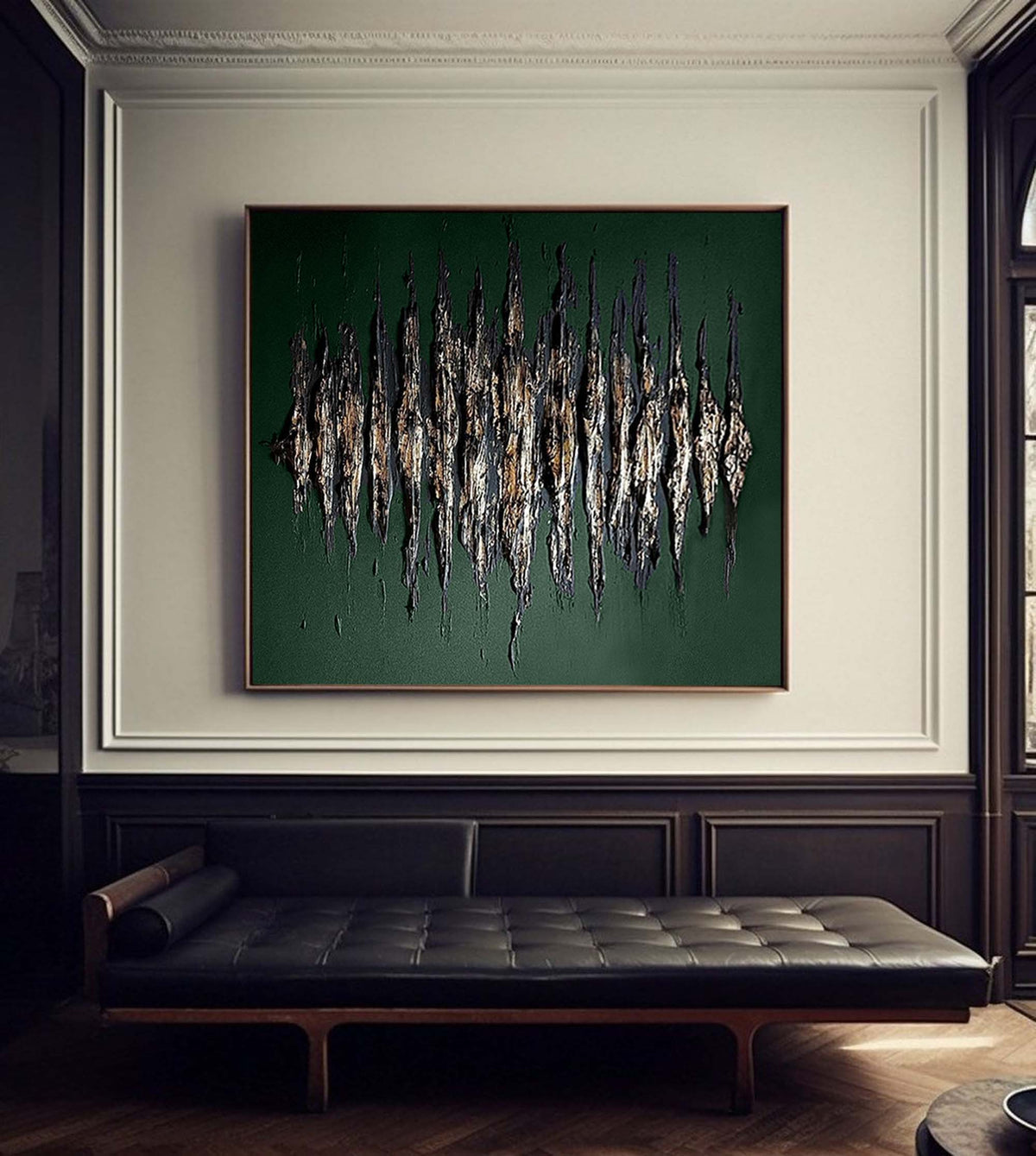 Wall Art Metallic Feather Array