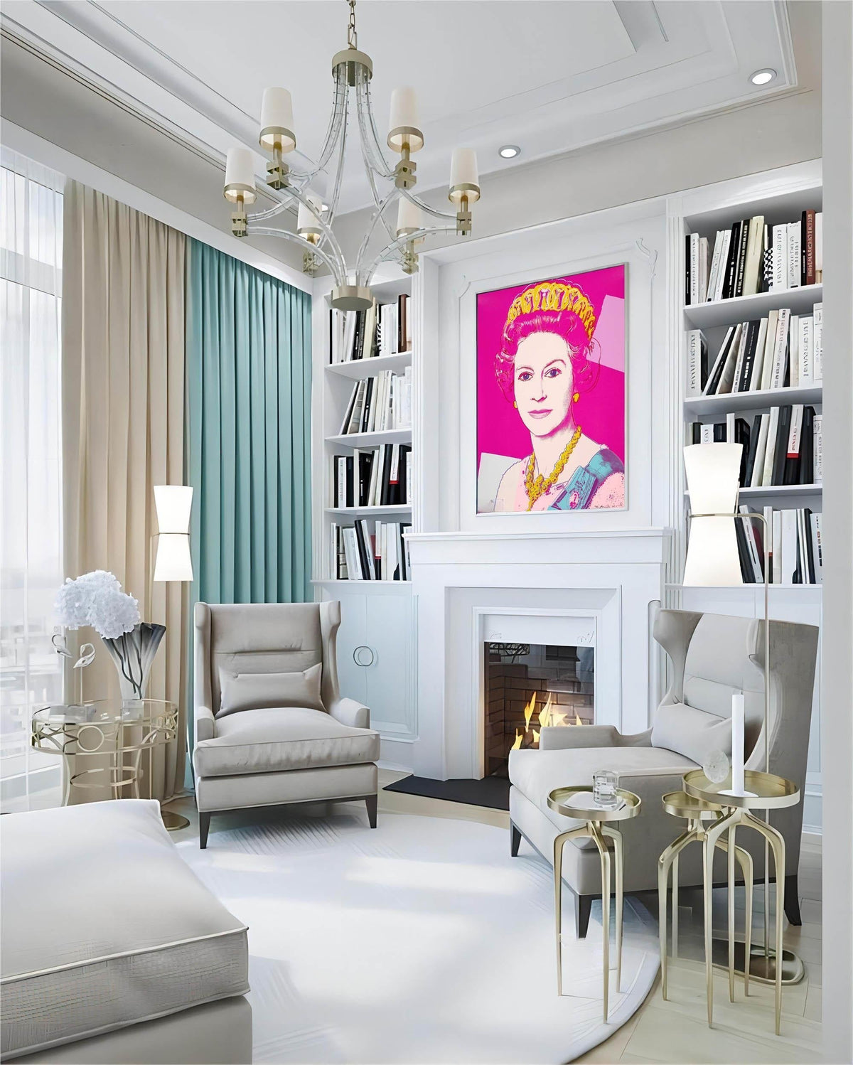 Andy Warhol Style Queen Portrait Pop Art Painting