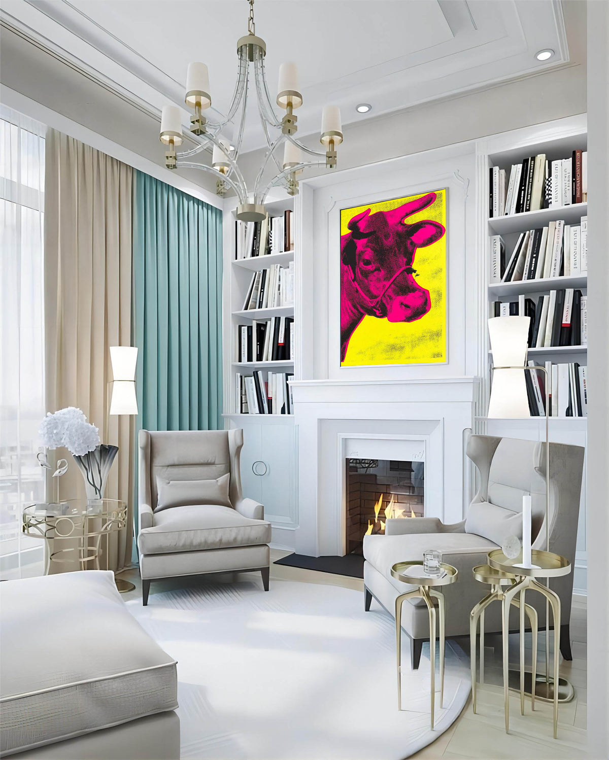 Andy Warhol Pink Cow Pop Art Oil Painting
