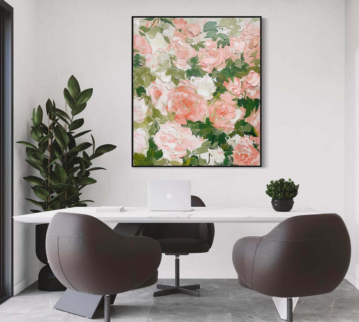 Wall Art Elegant Floral Relief Modern Delicate