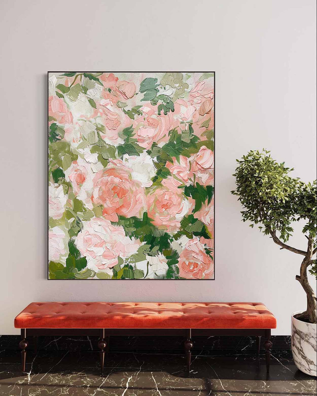 Wall Art Elegant Floral Relief Modern Delicate
