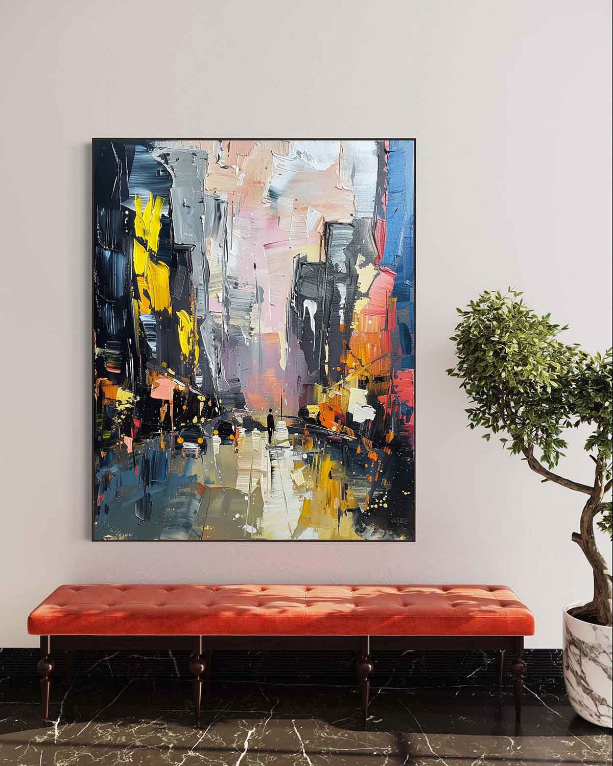 Wall Art Colorful Dynamic Reflections Rainy