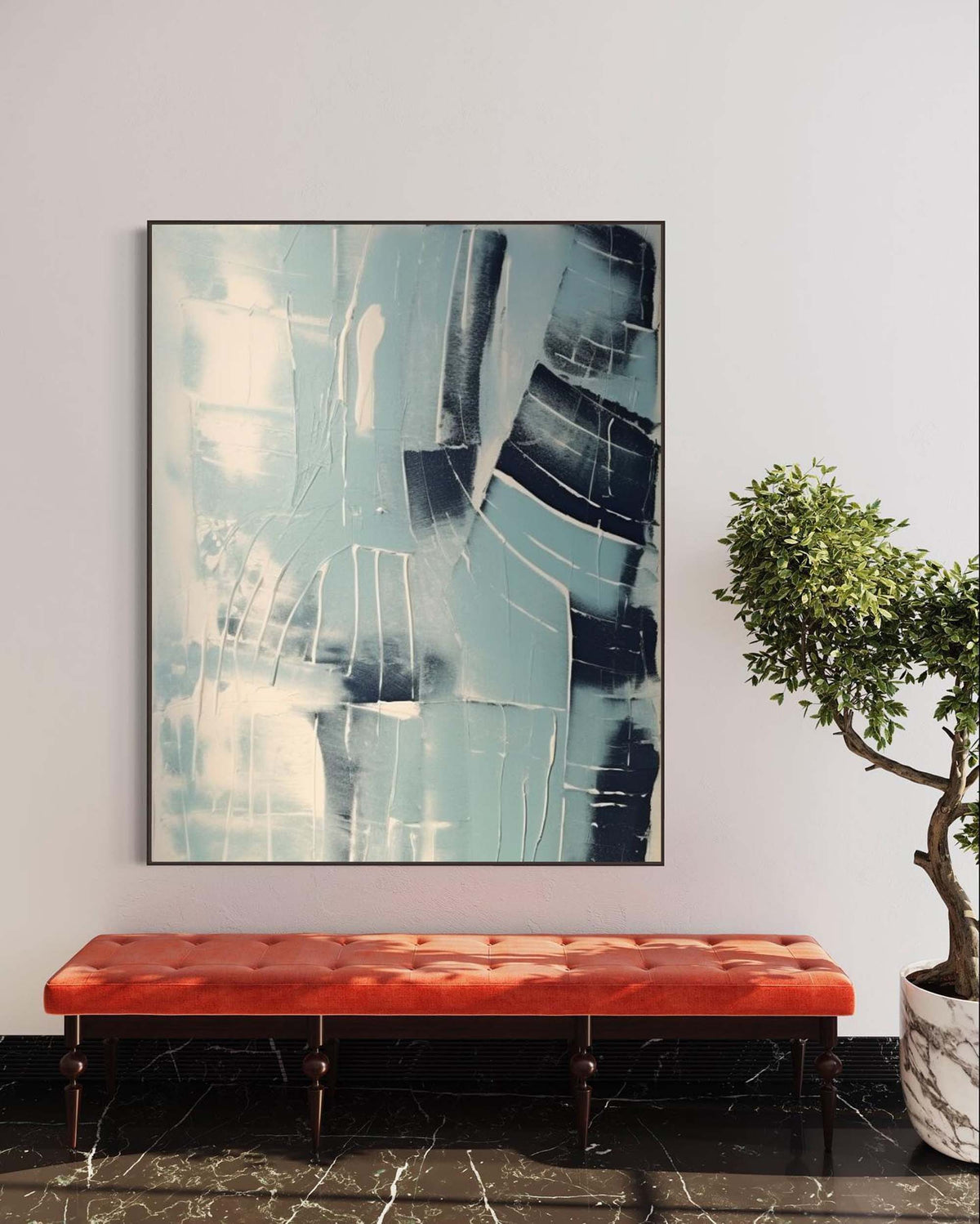 Wall Art Geometric Minimalist Layered Impasto