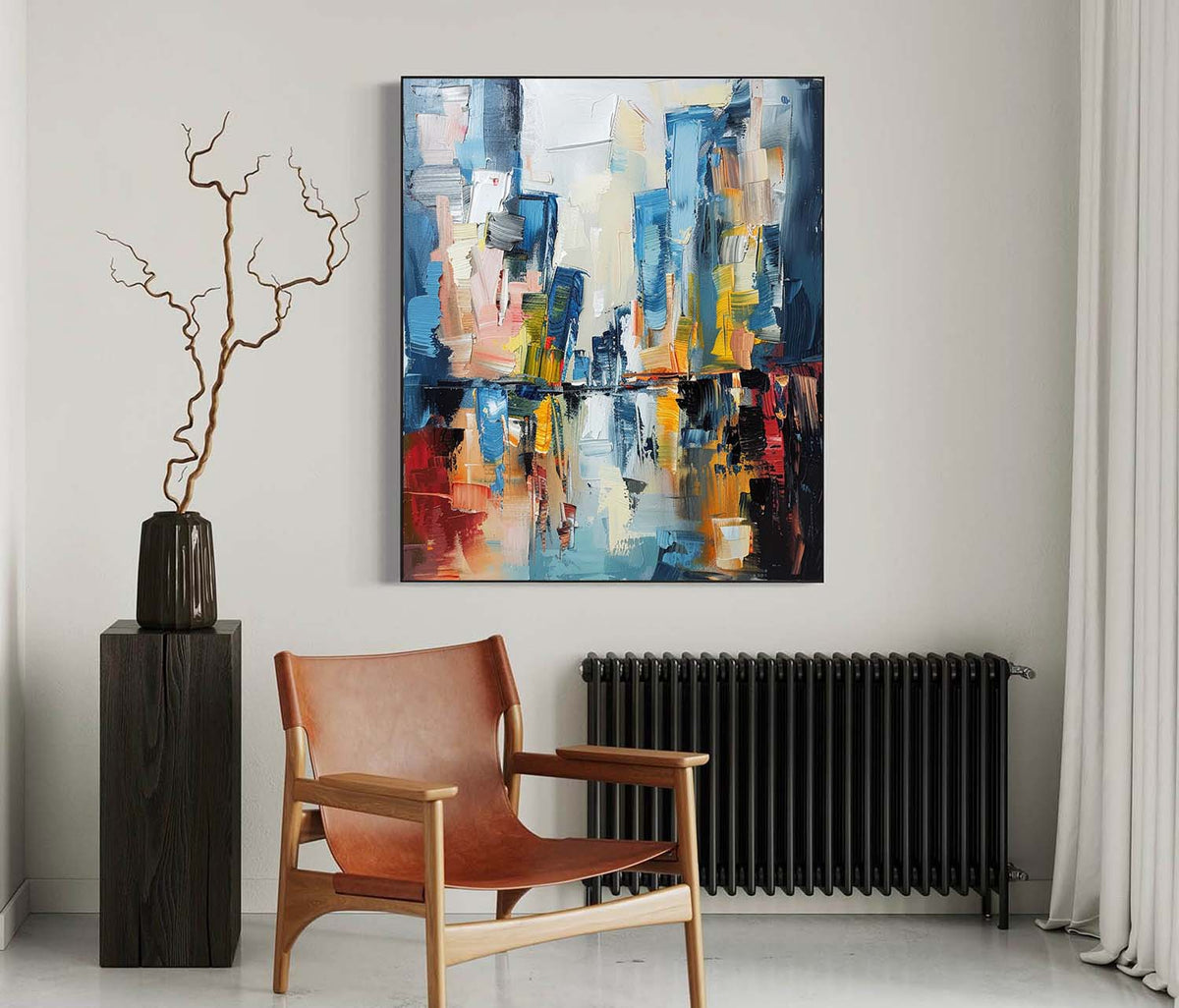 Vibrant  Abstract Oil Painting Color Wall Art