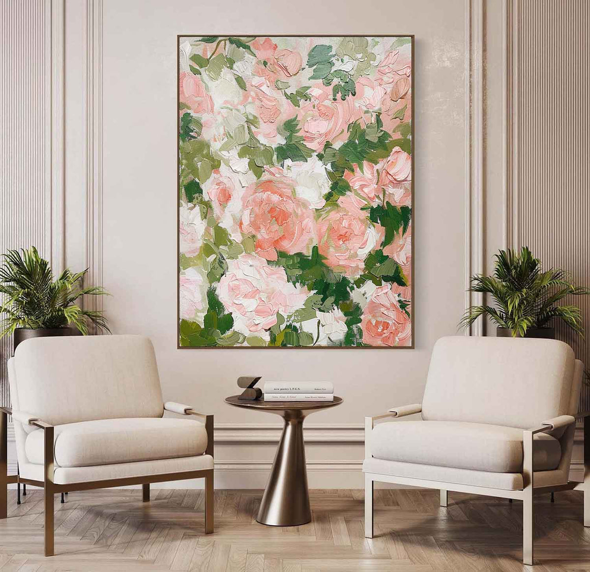 Wall Art Elegant Floral Relief Modern Delicate