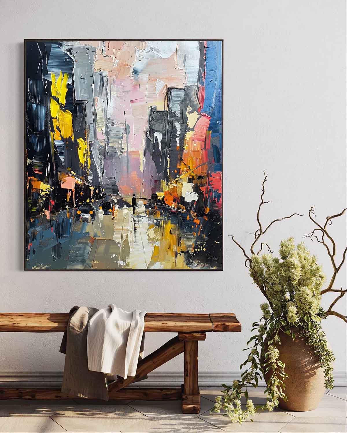 Wall Art Colorful Dynamic Reflections Rainy