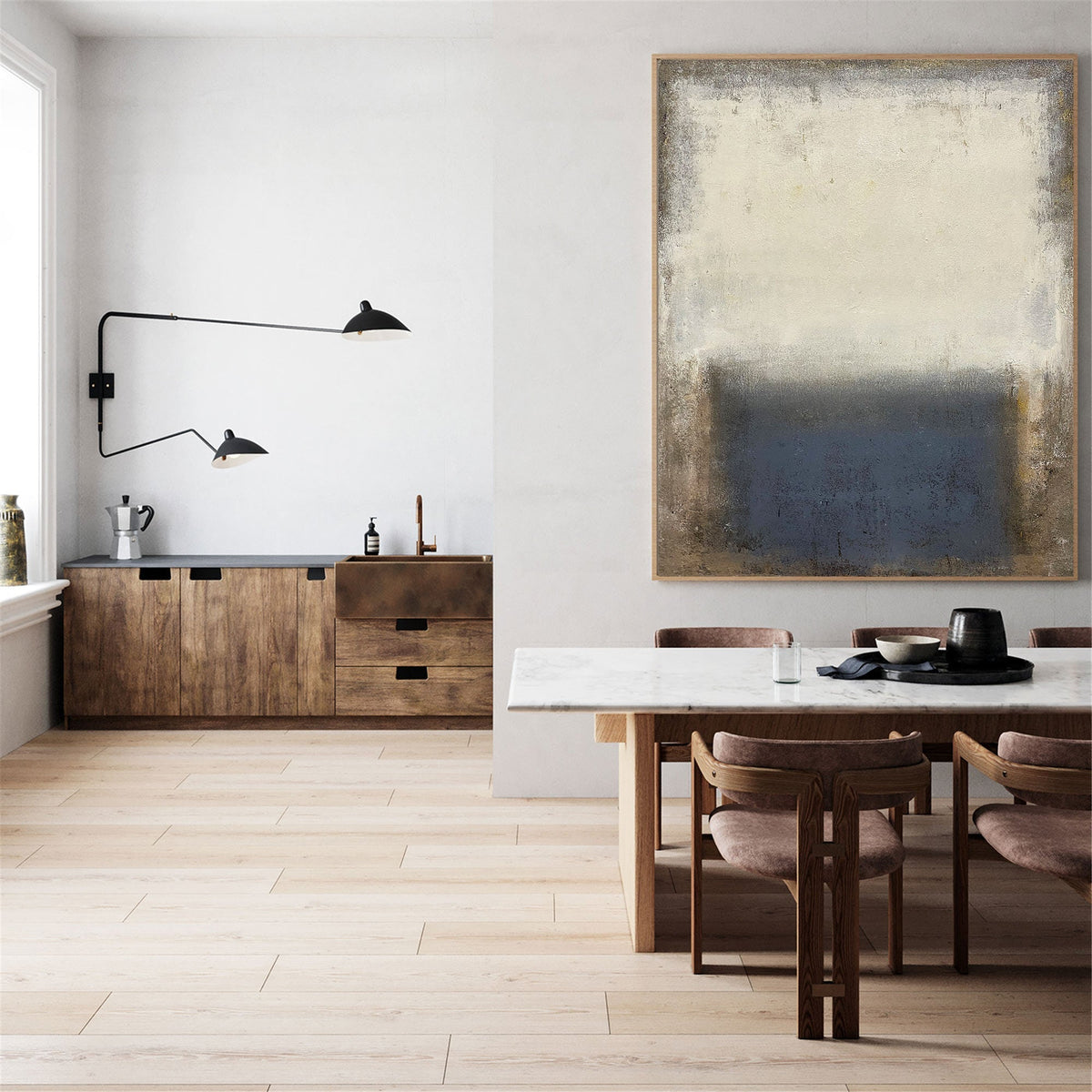 Earthy Horizon Abstract Painting Vertical